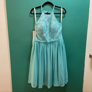 NWT lace chiffon sleeveless cocktail dress cutouts